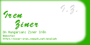 iren ziner business card